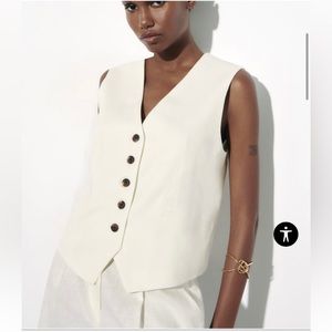 Tailored linen blend waistcoat